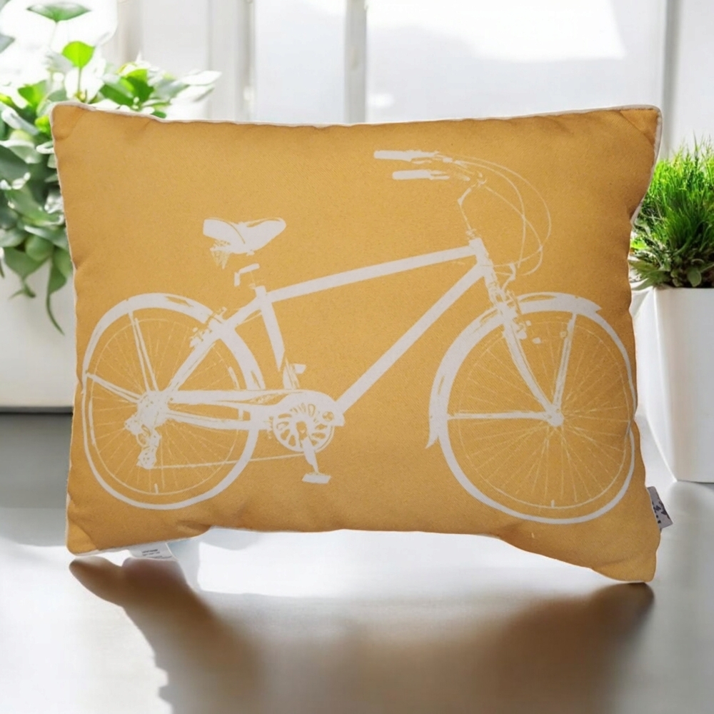 THRO Marlo Lorenz Art Decorative Pillow Bike Bicycle NWOT 12"x 18" Sketch